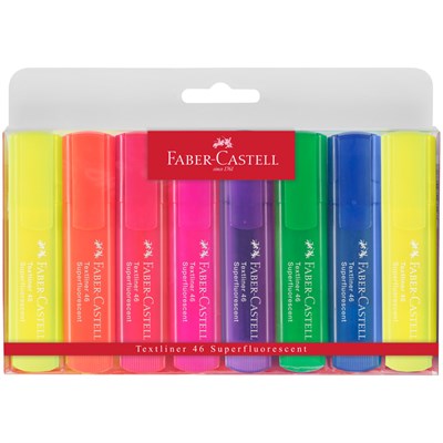 Набор текстовыделителей Faber-Castell "46 Superfluorescent" 8 флуоресцентных цв., 1-5мм, пластик. уп. - фото 3585205